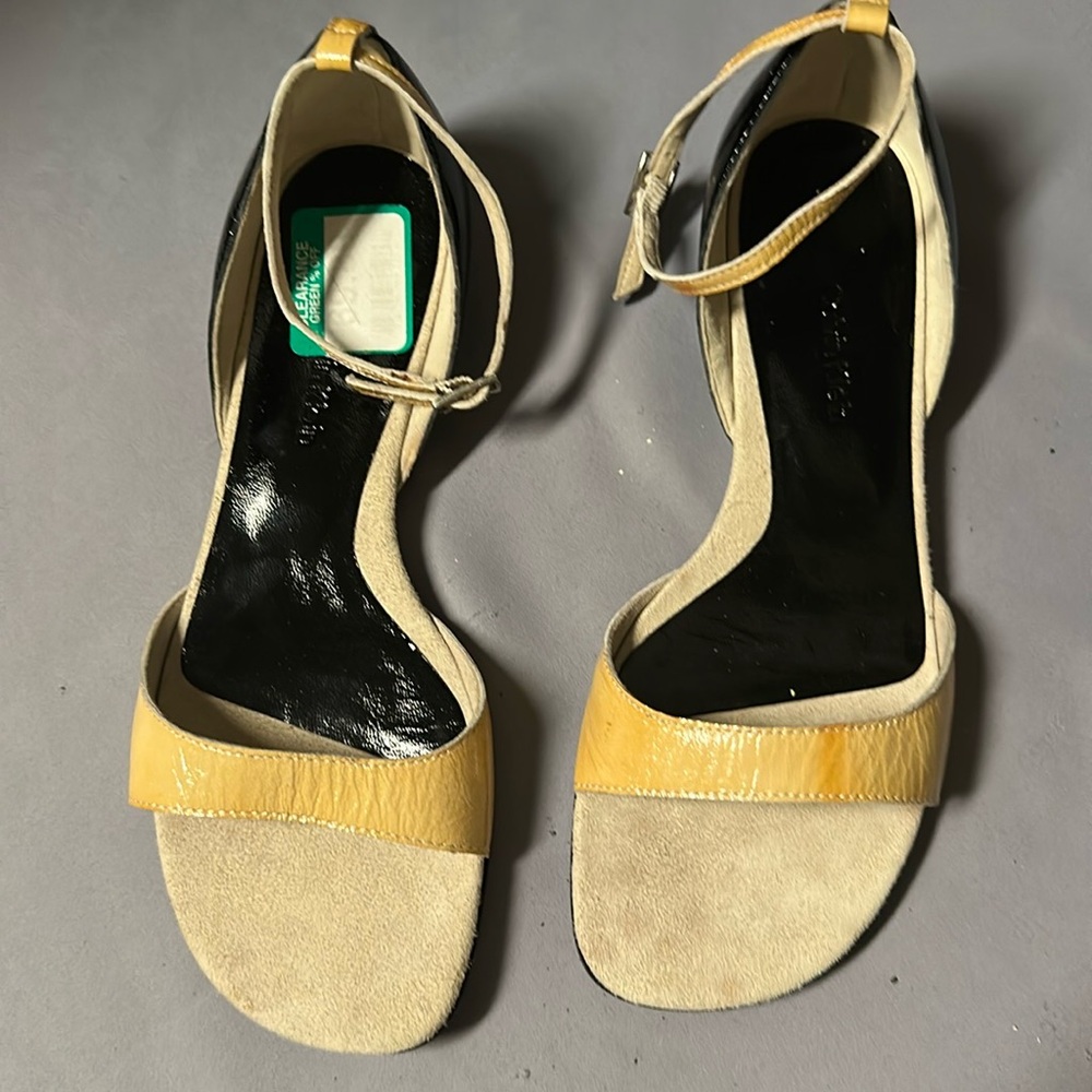 Calvin Klein Yellow and Cream CindyWomen's Sandals size 7M